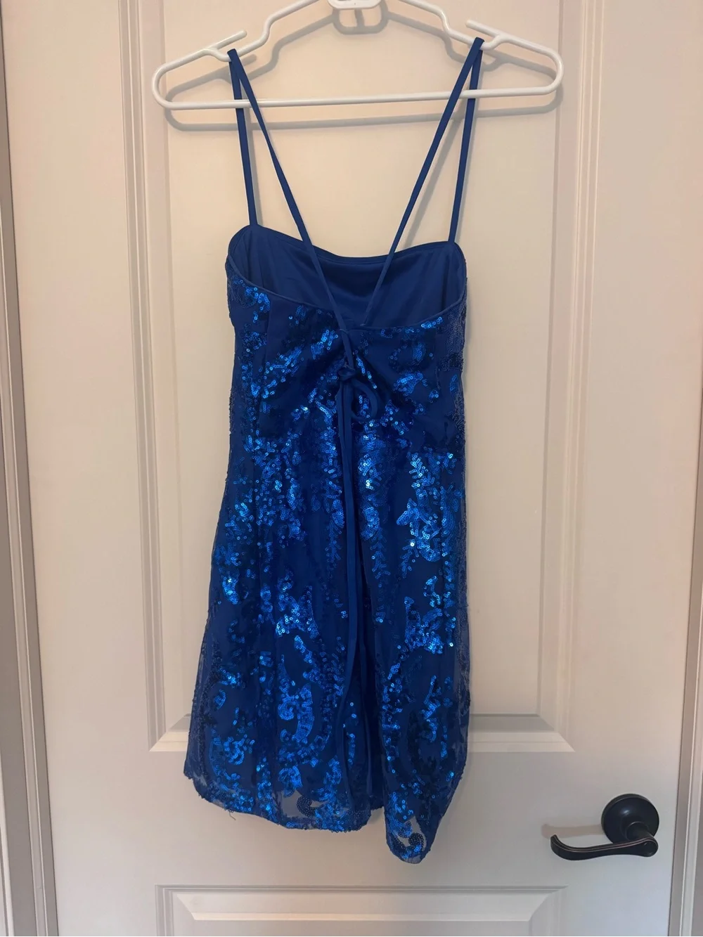 Lulu's Electric Blue Sequin Mini Dress